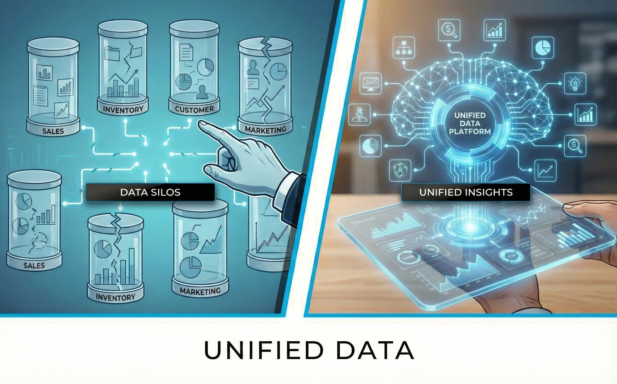 Data Silos vs Unified Insights - transforming fragmented data into a unified data platform